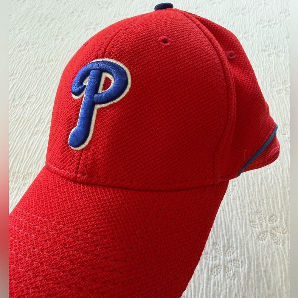 Phillies Cap Hat batting practice performance red… - image 8